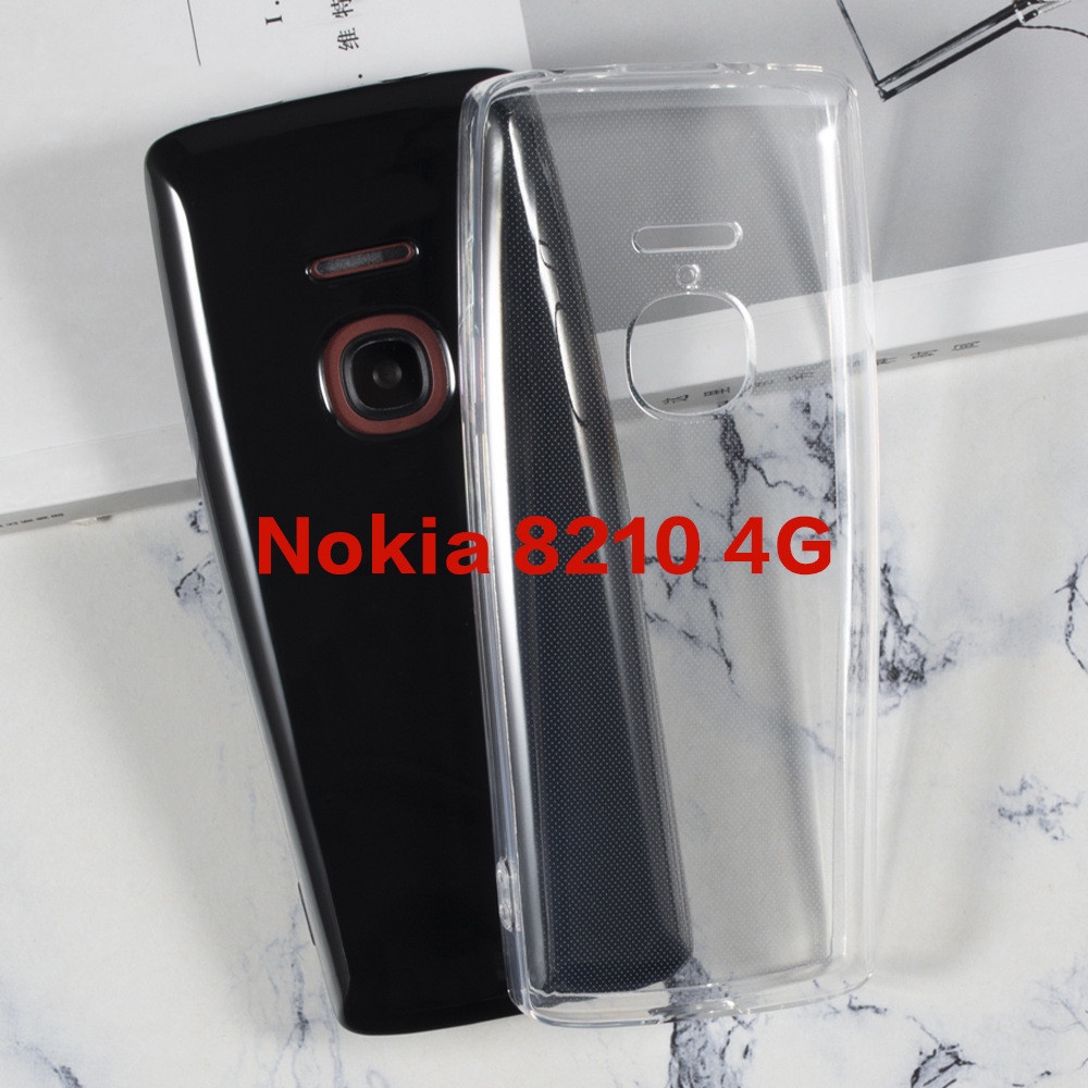 Ốp Lưng TPU Silicone Mềm Màu Đen Trong Suốt Bảo Vệ Toàn Diện Cho Nokia 8210 4G