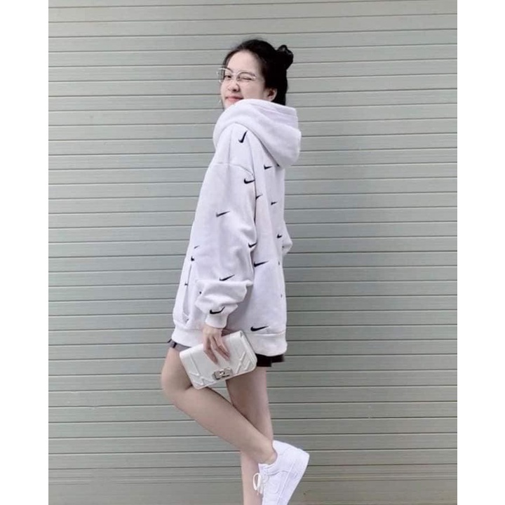 Áo Hoodie Nike Swoosh Thêu Full Vải Nỉ Hàng Chuẩn Đẹp