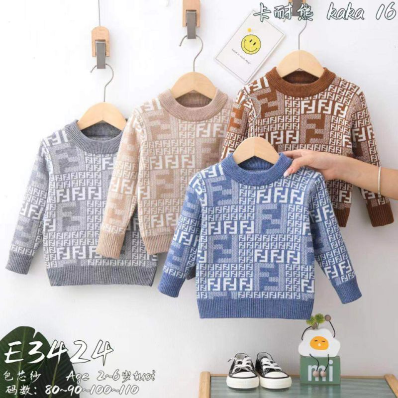 Áo len 2 lớp bé trai hàng quảng châu siêu dày đẹp