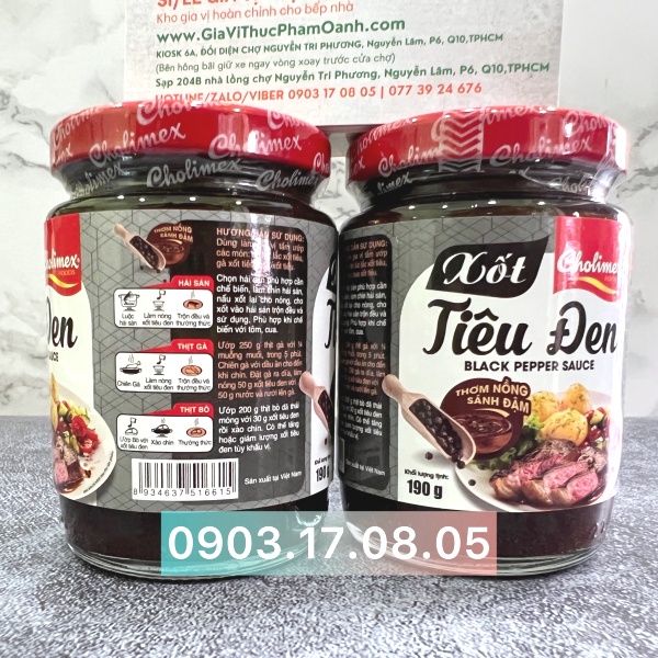 XỐT TIÊU ĐEN thơm nồng sánh đậm Cholimex (hũ 190gr)