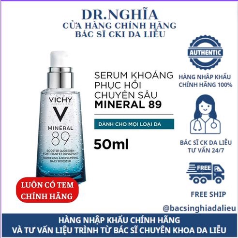 [NHẬP KHẨU CHÍNH HÃNG] Tinh Chất Dưỡng giàu khoáng chất Mineral 89 Vichy Mineral 89 50ml hàng công t