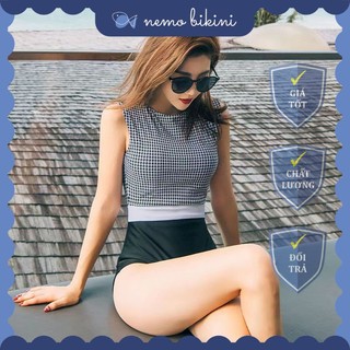 Bikini đi biển, đồ bơi nữ sát nách 1 mảnh liền thân răng sói Nemo Bikini - B18