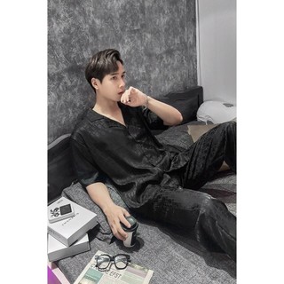 Bộ Ngủ Pyjama Nam Chất Lụa Gấm Cao Cấp