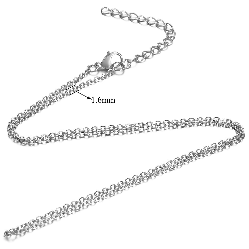 Set 1-2 Vòng cổ Bằng Thép Không Gỉ 304 Màu Sắc 27.5 inch  1.6mm