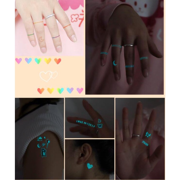 Hình Xăm Dán Tạm Thời Họa Tiết Hoạt Hình Dễ Thương Chống Nước Phát Sáng Cho Trẻ Em