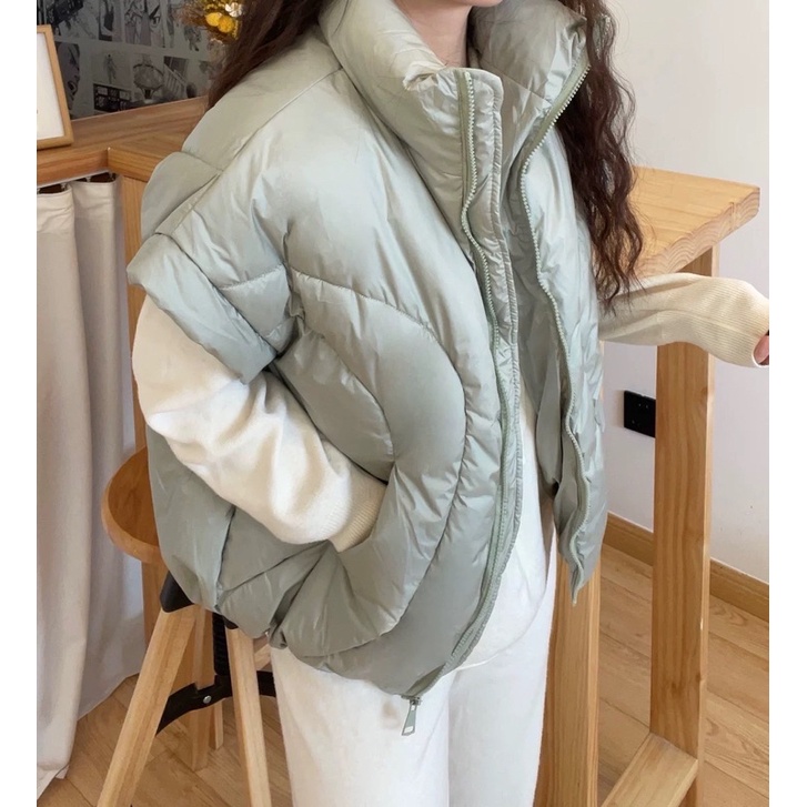 Áo gile phao cánh rơi phong cách Hàn