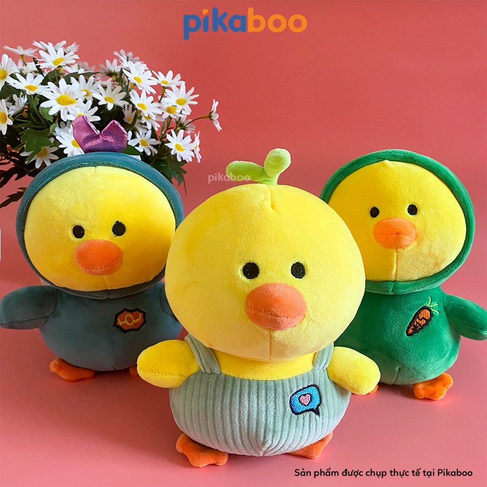 Gấu bông vịt vàng mặc quần áo cao cấp Pikaboo co giãn mềm mịn siêu dễ thương cho bé