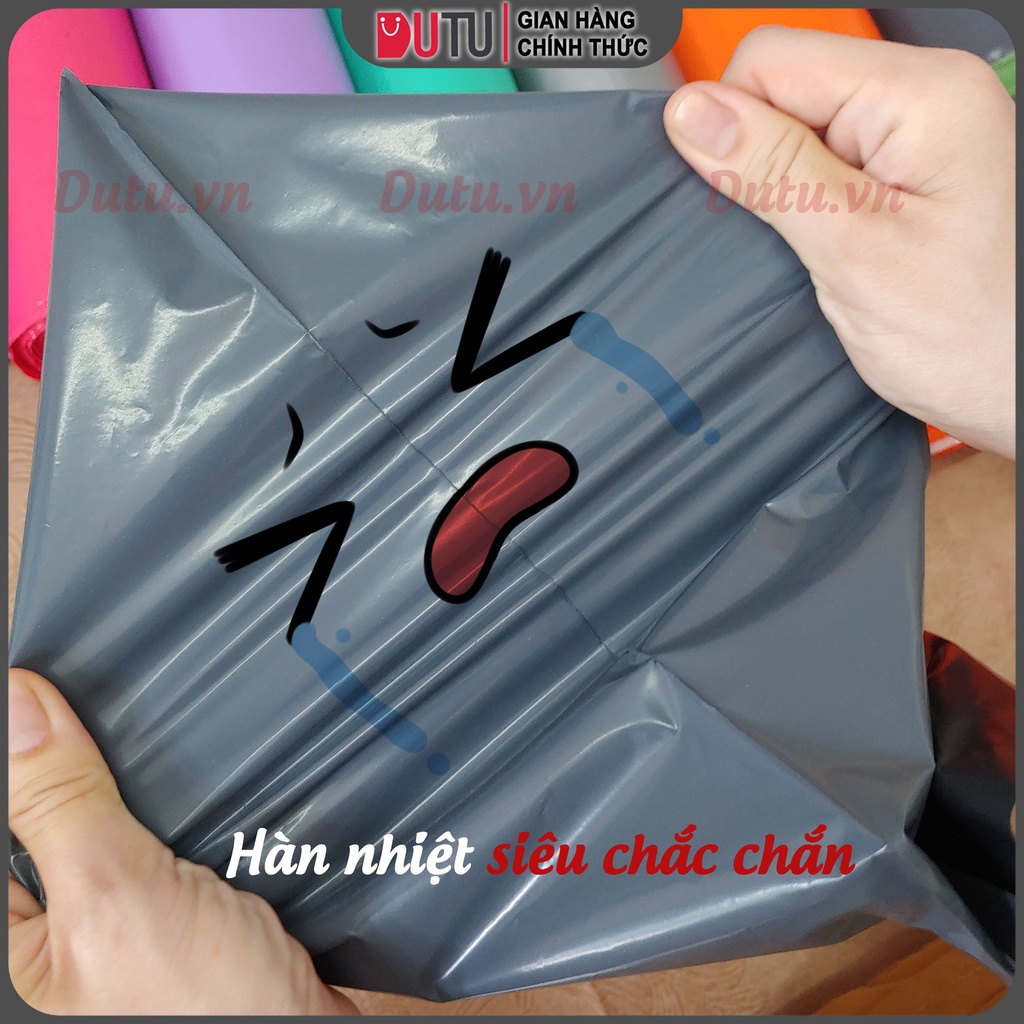 100 Túi Niêm Phong Đóng Hàng Tự Dính Gói Hàng Nhanh, Tiết Kiệm Chi Phí Đóng Gói Màu Xám Đen Size 25x35