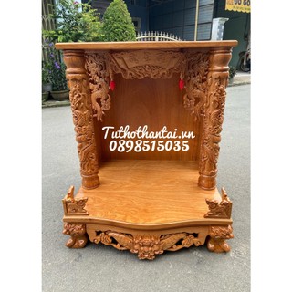 Bàn thờ thần tài ông địa 80 x 98cm - gỗ gõ đỏ