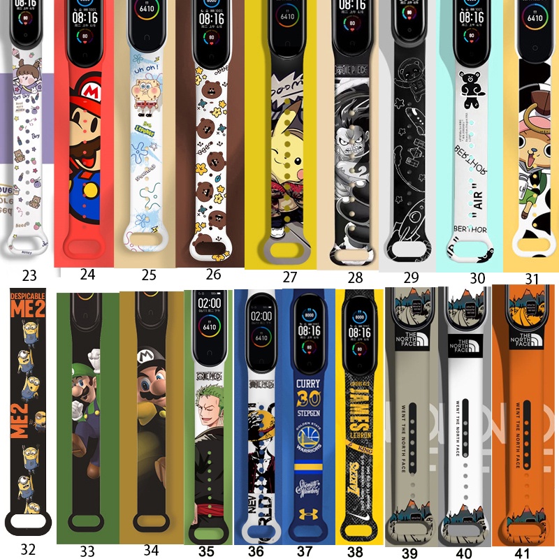 Dây Đeo Silicon Họa Tiết Rằn Ri Cho Đồng Hồ Thông Minh Xiaomi Mi band 7 4 Miband 3 4 5 6 7