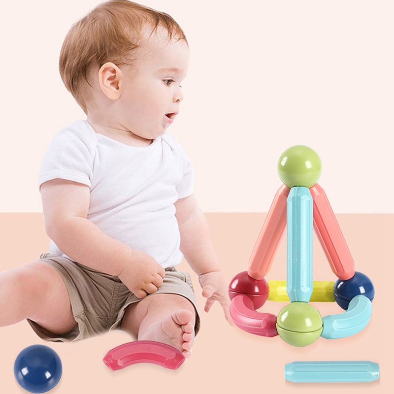 Bộ 64 Bóng Nam Châm Lắp Ráp Mô Hình 3D Nhiều Màu Sắc Giáo Dục Sớm Cho Bé