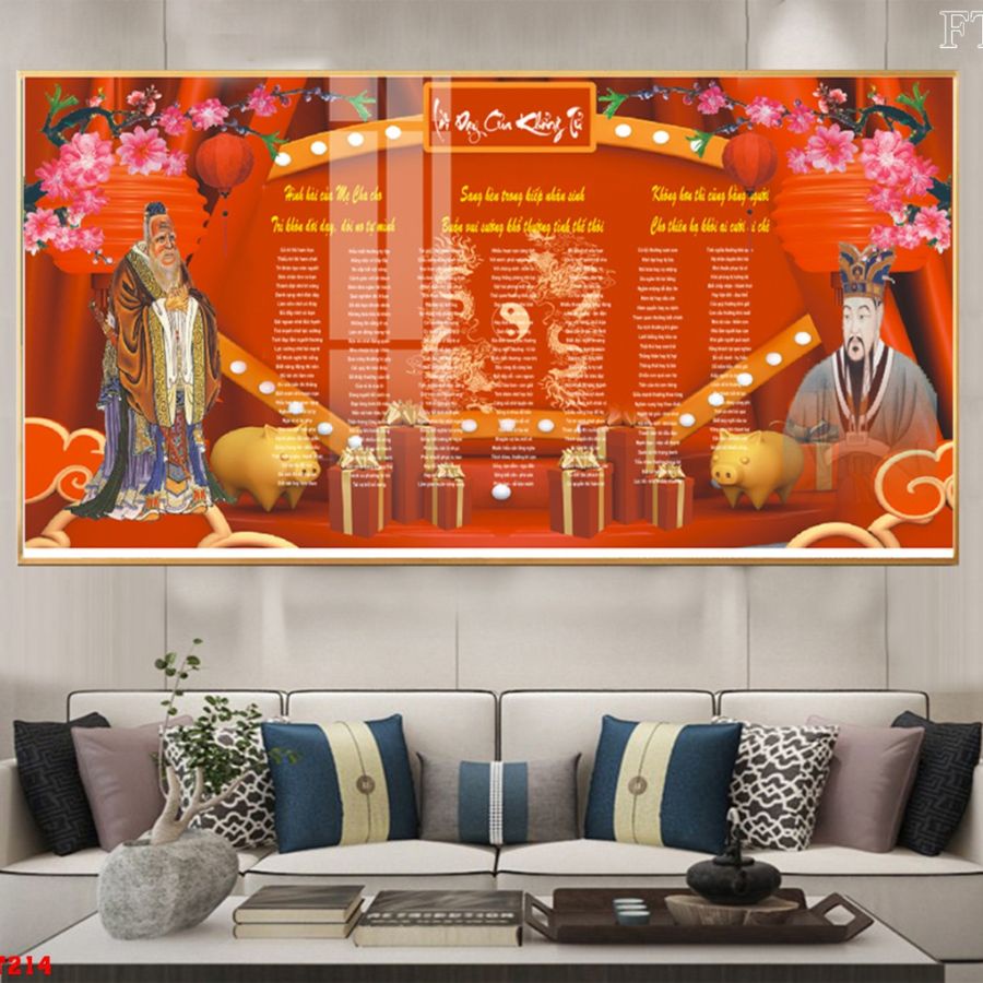 Tranh Laminate Tráng Gương - Lời Dạy Của Đức Khổng Tử