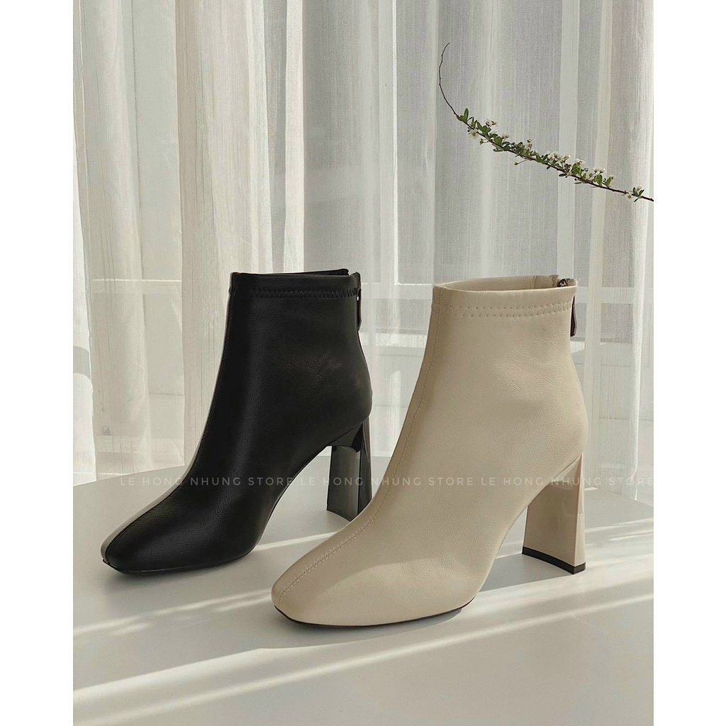Bốt da Miss cổ lửng da thật hàng cao cấp chất cực xịn, gót cao 9cm