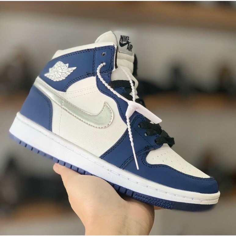 Giày thể thao hot 2022 ,Giày air jordan 1 high navy, giày jd xanh than cổ cao nam nữ