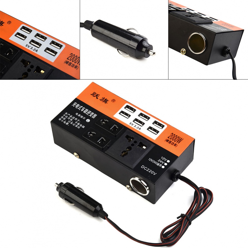 Bộ ChuyểN ĐổI NguồN ĐiệN 1500W DC 12V / 24V Sang DC 110V / 220V Cho Xe Hơi
