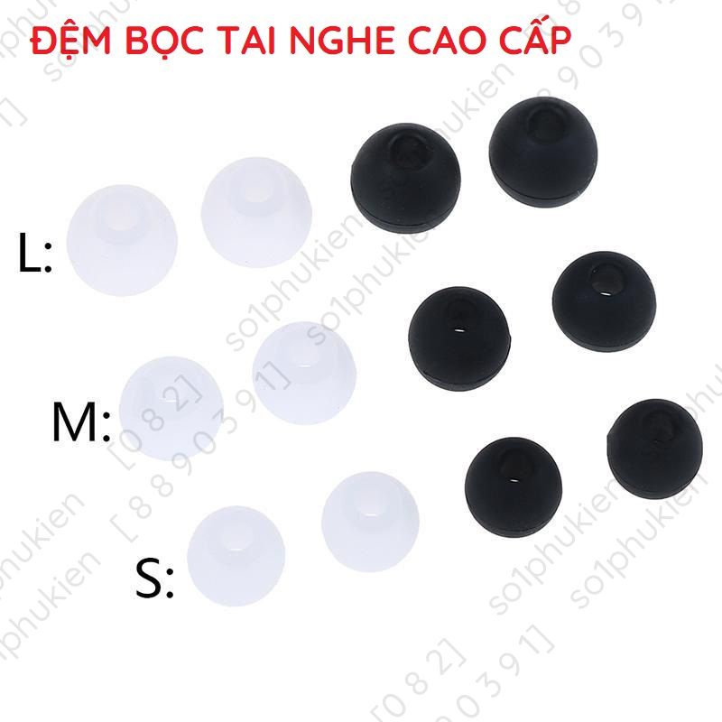 Đệm nút tai nghe silicon siêu bền, 3 size tương thích với các loại tai nghe khác nhau, nhựa thân thiện cho sức khỏe