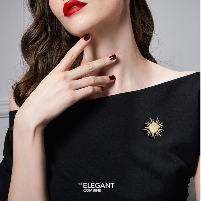 Ghim Cài Áo Hình Mặt Trời / Đá opal Chống Trượt Thời Trang Cho Nữ