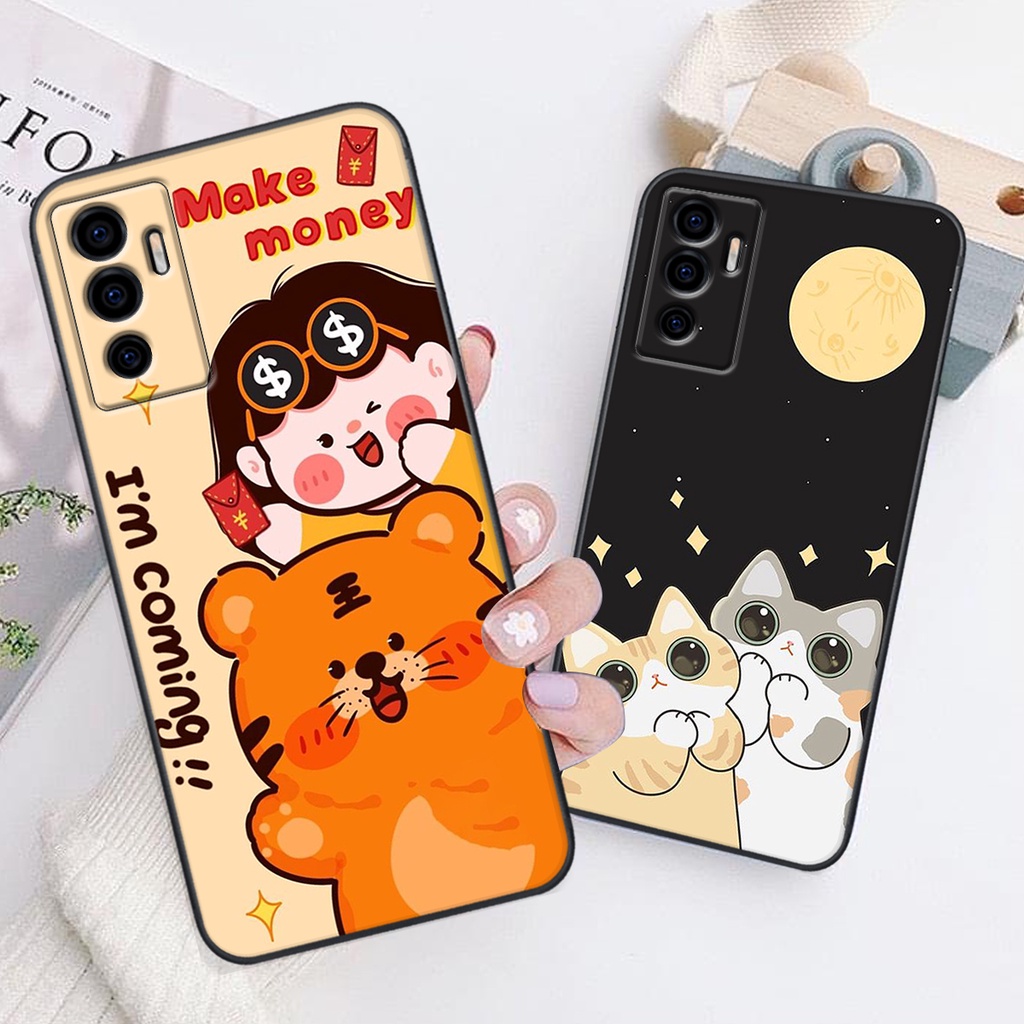 Ốp lưng Vivo V23E in hình tim, kẻ vuông mẫu mới CỰC XINH