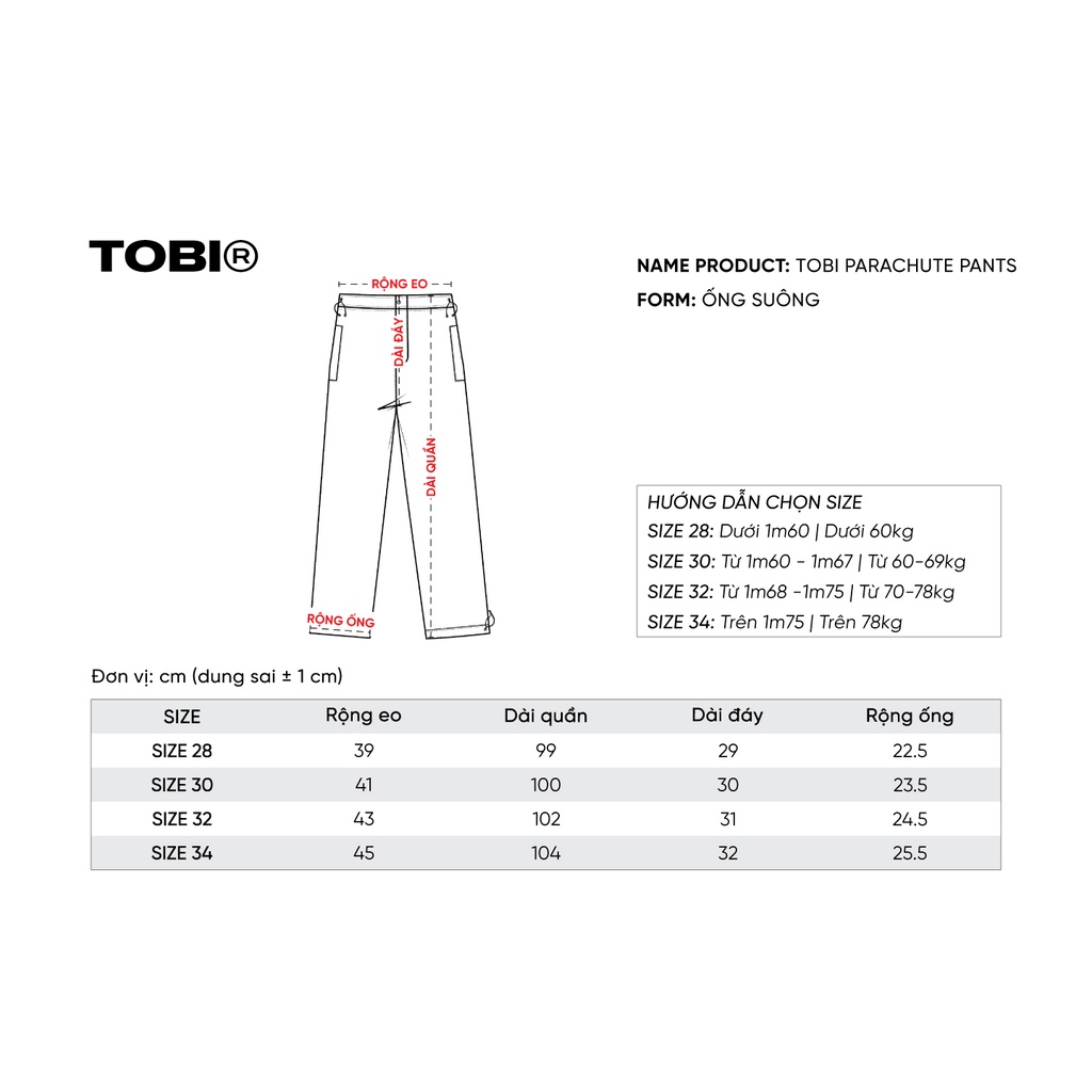 Quần dài ống suông vải dù TOBI - TOBI Parachute Pants