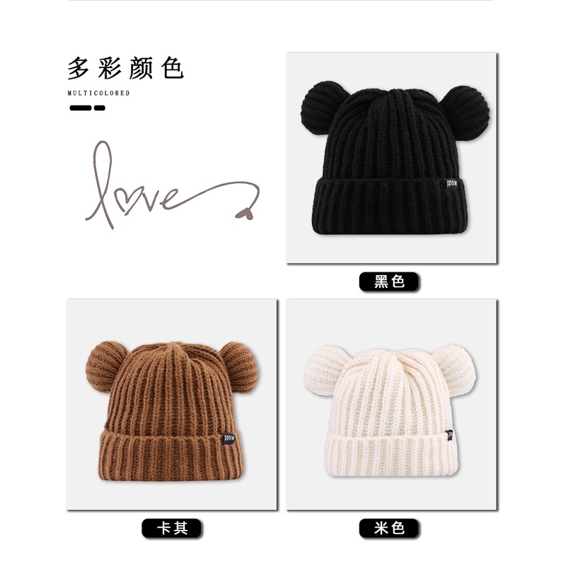 Mũ Len Dệt Kim Lót Lông Cừu Giữ Ấm Tai Mèo Phong Cách Hàn Quốc Nhật Bản Thời Trang Thu Đông Cho Nữ