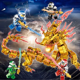 [1314 Chi Tiết] Bộ Đồ Chơi Xếp Hình Lắp Ghép Ninja Rồng Cho Bé, Lắp Ráp Rồng Ninja Khủng Long Bạo Chúa