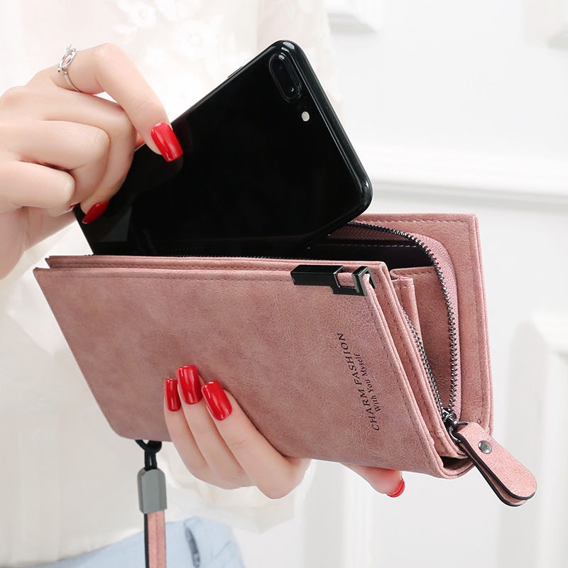 Ví Dài Sức Chứa Lớn Có Khóa Kéo Phong Cách Hàn Quốc Cho Nữ