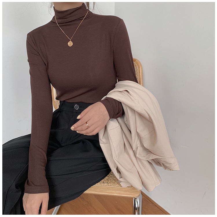 SUXI Áo Thun Dài Tay Cổ Tròn Màu Sắc Đơn Giản Thời Trang Dành Cho Nữ