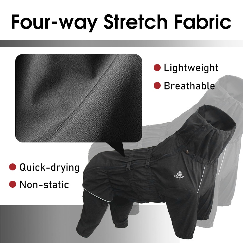 HamshMoc Áo Mưa Mềm Mại Chống Gió Chống Thấm Nước Có 4 Chân Trọng Lượng Nhẹ Kèm Dây Dắt Dành Cho Chó Cưng
