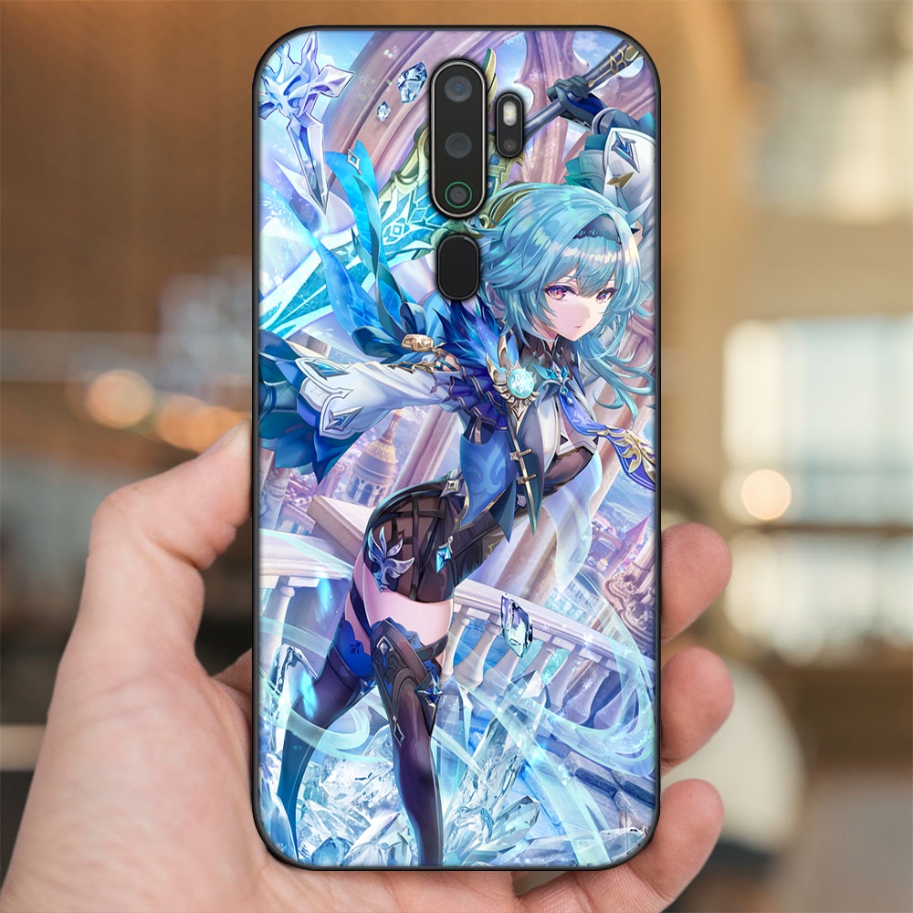 Ốp lưng Oppo A5 2020, A9 2020 viền đen in hình Eula Genshin Impact