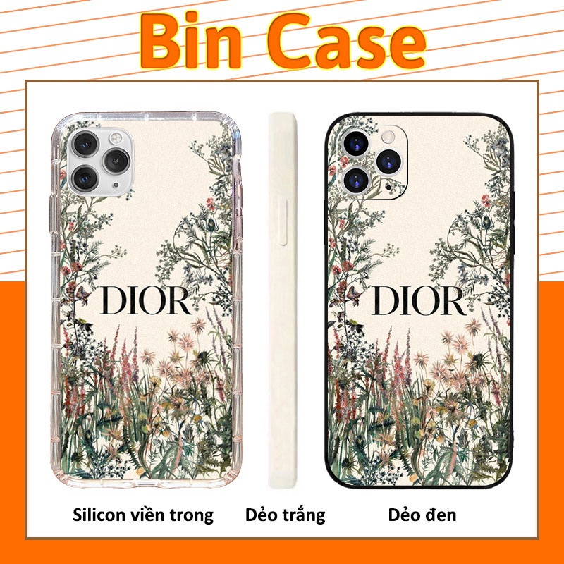 🔥Ốp Lưng iPhone Hàng Hiệu DIOR Cho Nữ 🔥Dior Hoa Lá Nữ Tính iphone 14 13 12 11 Pro Max 6 7 8 Plus X Xr Xs Max BRAND041