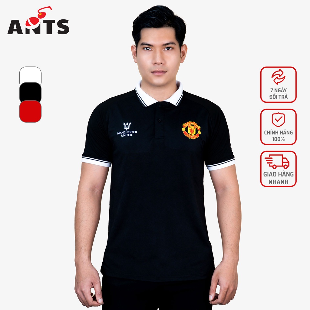 Áo Polo thể thao CLB Man Utd v2, áo Polo thể thao cổ bẻ vải cá sấu poly 4 chiều co giãn thoáng mát, bo dệt cao cấp