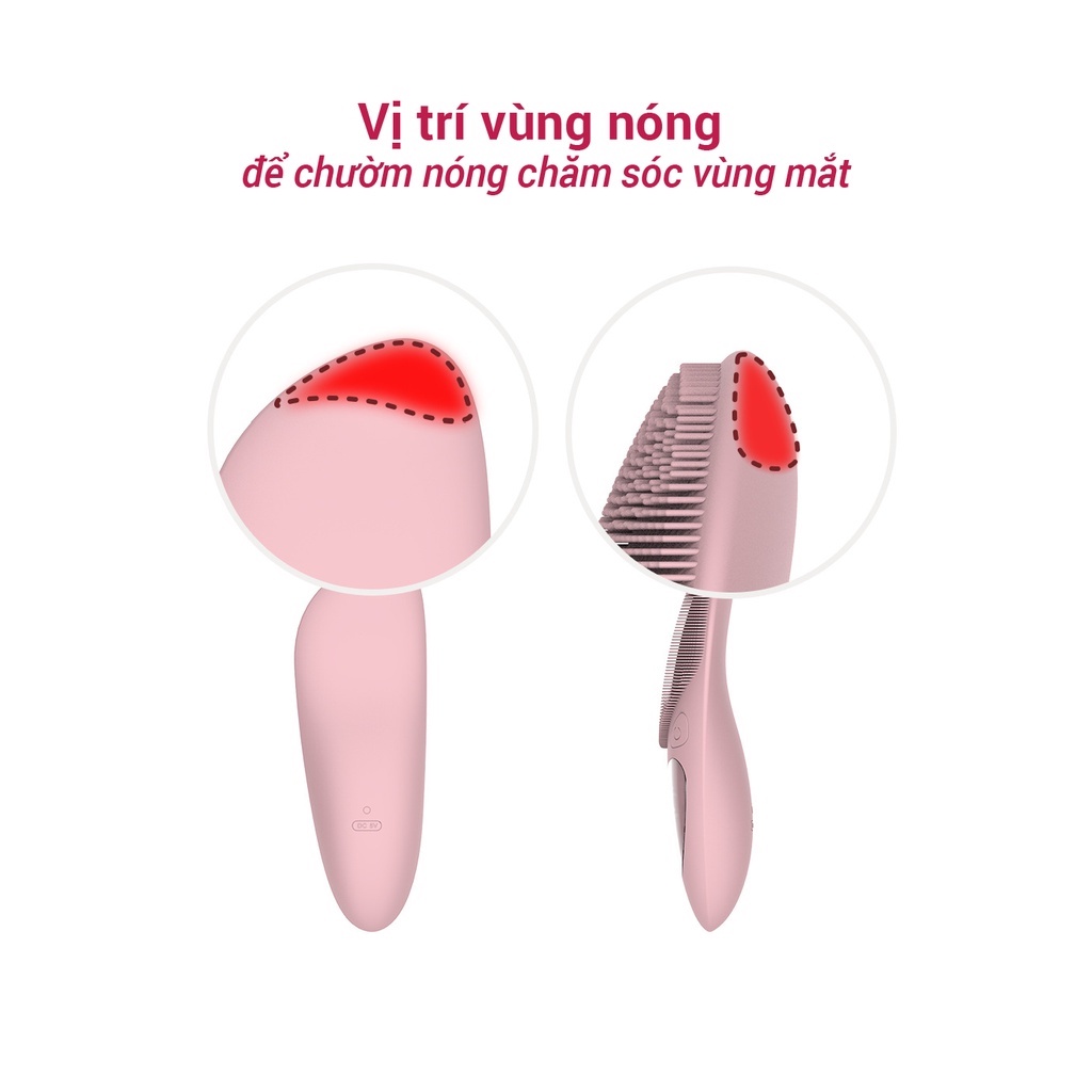 Máy rửa mặt Life360 LE-MRM22 (MÀU HỒNG), Rửa Mặt sạch sâu, Massage và Chườm nóng vùng mắt, Bảo hành chính hãng 6 tháng