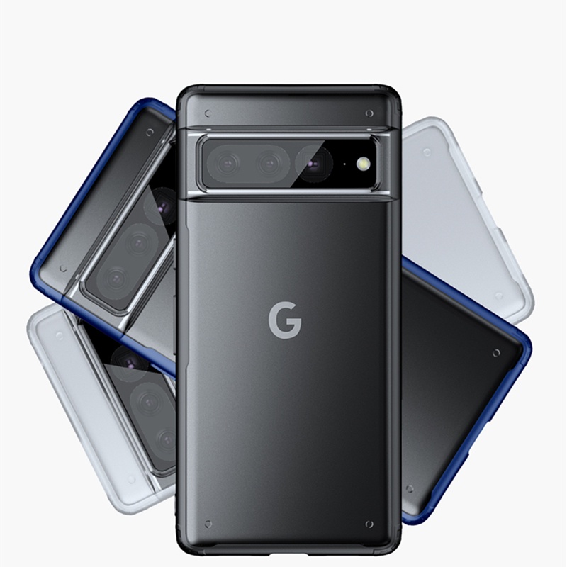 Dành Cho Google Pixel 7 / Pixel 7 Pro Hybrid Trong Suốt Chống Va Đập TPU & PC Matte Túi Khí Chống Số