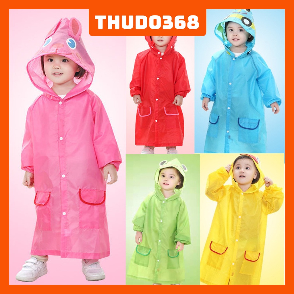 Áo mưa trẻ em, áo mưa cho bé xuất Nhật hình thú vui nhộn cho bé 2-7 tuổi