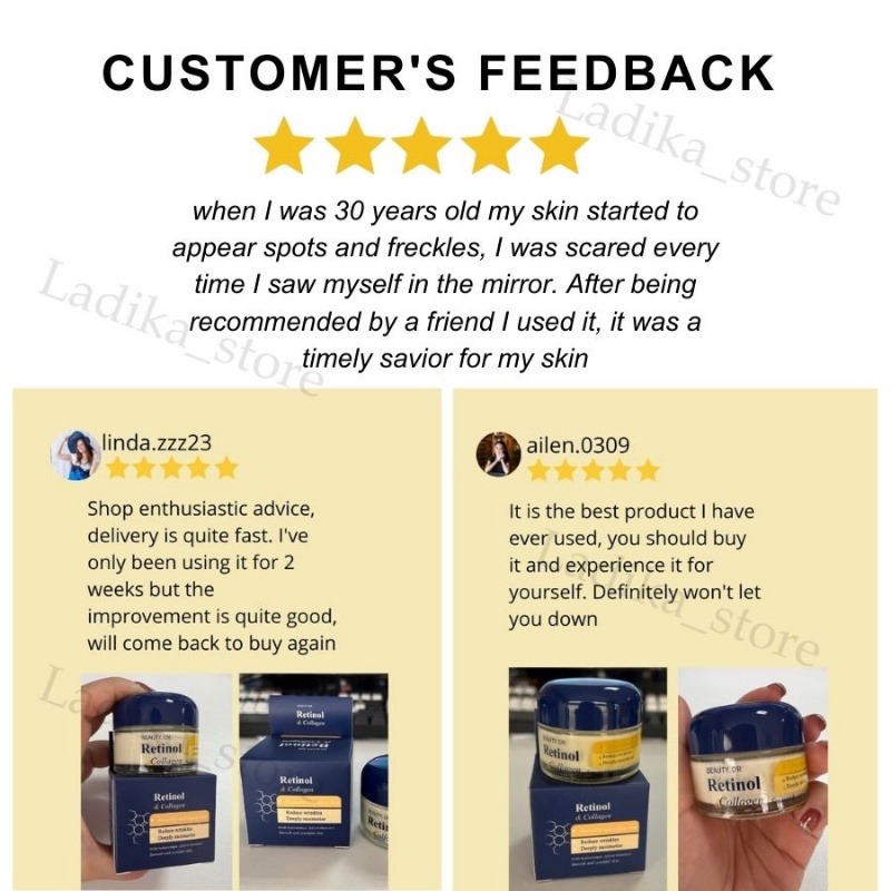 Kem RETINOL COLLAGEN Dưỡng Ẩm Chống Nếp Nhăn Lão Hóa 50g
