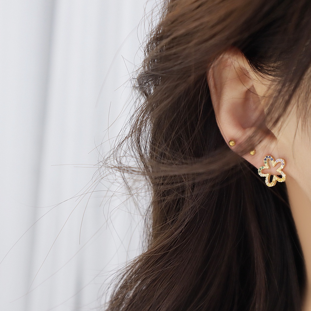 V.I.T House | Bông tai S925 hoa đá nhiều màu