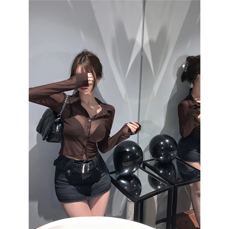 Áo lưới XINLANYASHE gợi cảm thời trang mùa hè 2023 dành cho nữ