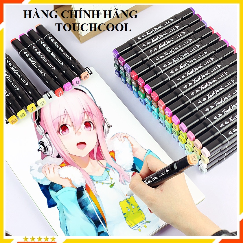 Bút Marker Touch cool 30/40/60/80 màu Freeship Bút màu nước Màu vẽ Anime, Truyện Tranh Manga, Phong Cảnh, Thời trang