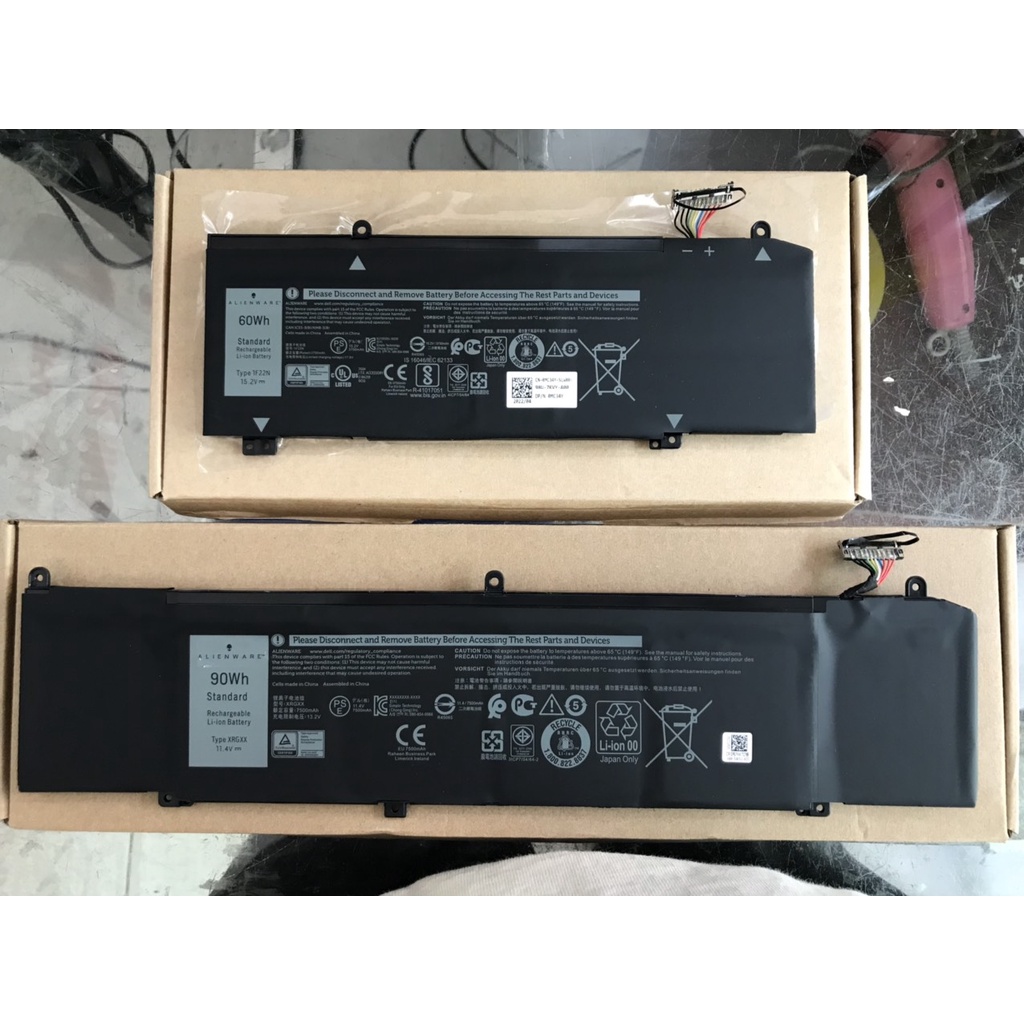 Pin Dell Alienware M15 M17 R1 G5 5590 G7 7590 7790 1F22N XRGXX Battery 60Wh, 90Wh