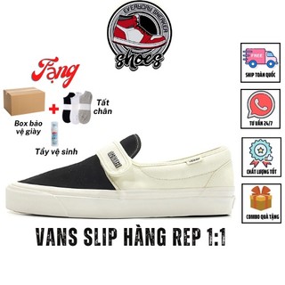 Giày vans fear of gof fog slipon trắng đen, giày vans trắng đen nam nữ full size, full phụ kiện, full size