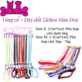 Vòng cổ + dây dắt zichen có gắn chuông cho chó, mèo- yêu thú cưng shop