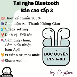 Hình ảnh Tai nghe Bluetooth không dây A3 Cao Cấp - byCaystore - Pin 6-8h sử dụng chính hãng