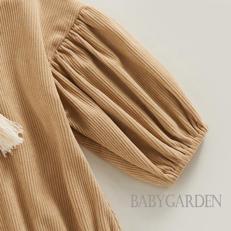 Bộ Áo Liền Quần Tay Dài Cổ Tròn Phối Dây Rút Thời Trang Xuân Thu Xinh Xắn Cho Bé Gái 0-18 Tháng Tuổi