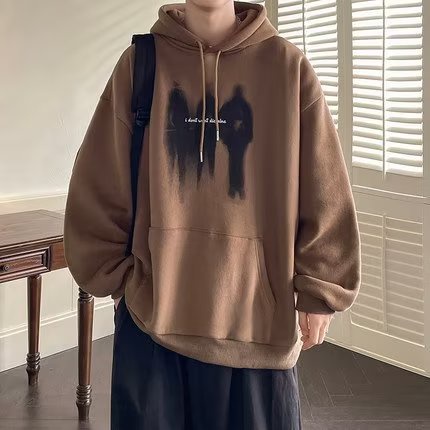 Áo hoodie Dáng Rộng In Chữ Phong Cách Hip Hop Hàn Quốc Cá Tính Cho Nam