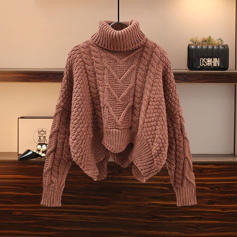 Bộ Áo Sweater Dáng Ôm Phối Chân Váy Lưng Cao Thời Trang Mùa Đông 2022 Plus Size Cho Nữ
