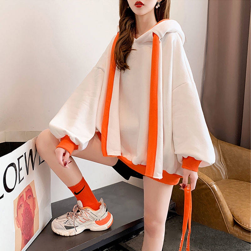 Áo Hoodie Mùa Đông Dáng Suông Dễ Thương Phong Cách Hàn Quốc Cho Nữ