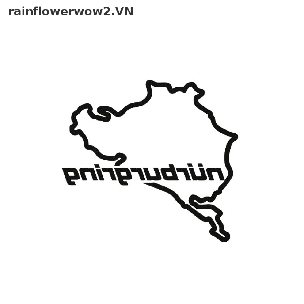 Miếng Dán Trang Trí Cửa Sổ Xe Hơi In Chữ Racing Road Nurburgring Độc Đáo Thời Trang