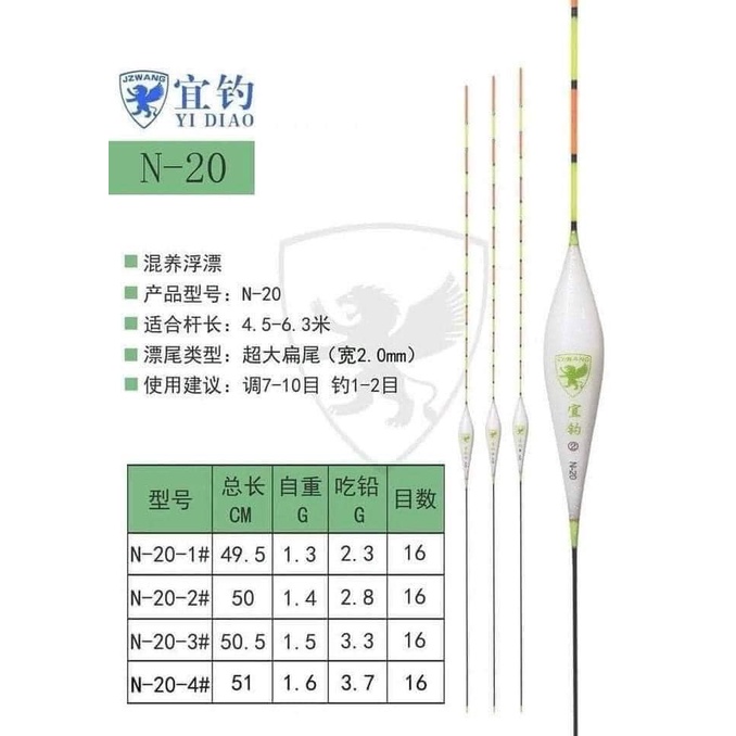 Phao NGHI ĐIẾU - Phao câu đơn đài nano cao cấp chính hãng Jzwang - KhoaHuyen Fishing