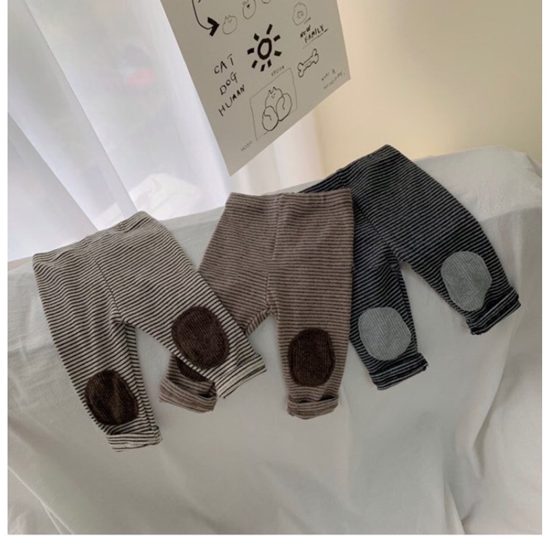 Quần Legging Cotton Dài Họa Tiết Kẻ Sọc Thời Trang Mùa Thu Cho Bé 0-2 Tuổi