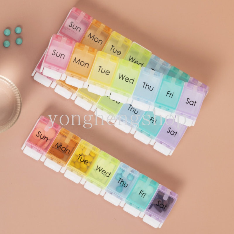 Hộp Đựng Thuốc 7 Ngày Dạng Nhấn Tiện Dụng Mang Theo Du Lịch